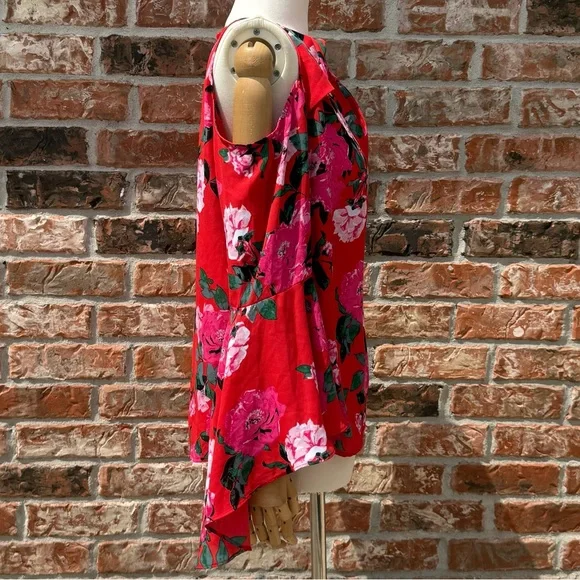 VTG Y2K Belle + Sky Red and White Bell Sleeve Blouse / S / Excellent condition - Picture 5 of 12